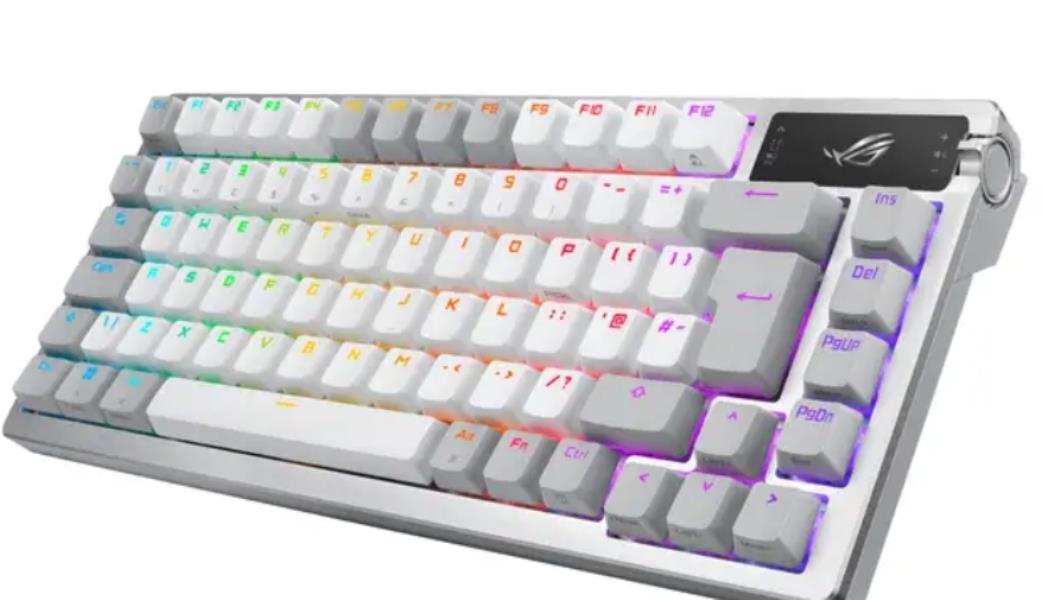 ASUS ROG AZOTH Compact 75% Mechanical RGB Gaming Keyboard, Wireless/Btooth/USB, Hot-Swap ROG NX Snow Switches, OLED Display, Control Knob, Mac Support