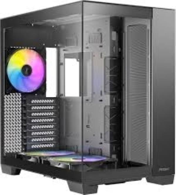 Antec C8 ARGB Gaming Case w/ Glass Side & Front, E-ATX, 3x ARGB Fans, ARGB PWM Fan Hub, Dual Chamber, Mesh Panels, USB-C, Black