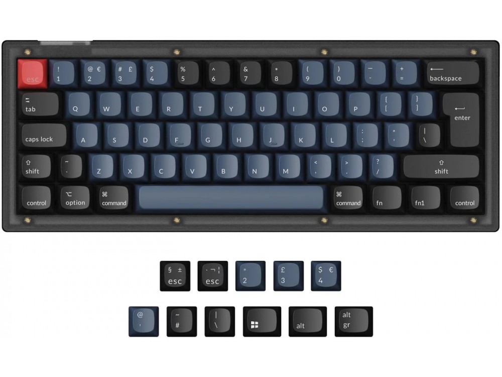 Keychron UK V4 60% QMK/VIA RGB Tactile Mac/PC Frosted Black Custom Keyboard