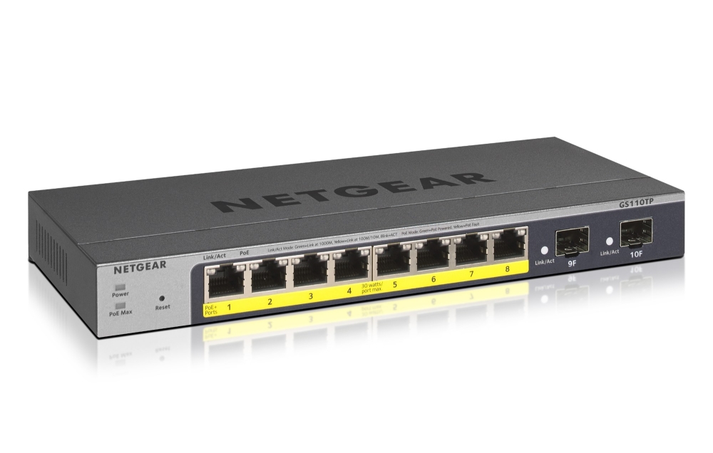 Netgear GS110TP Network Switches - 128MB - Grey