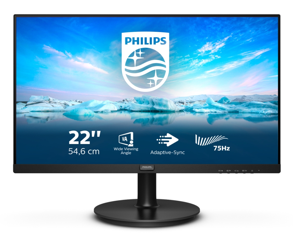 Philips 222V8LA Computer Monitors - 21.5 Inches - Black